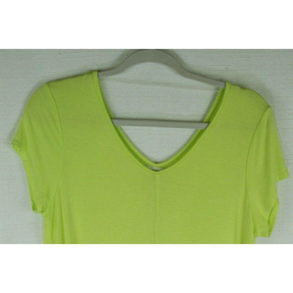Cupio Womens Top T-Shirt Medium Short Sleeves Neon Yellow - Picture 2 of 4